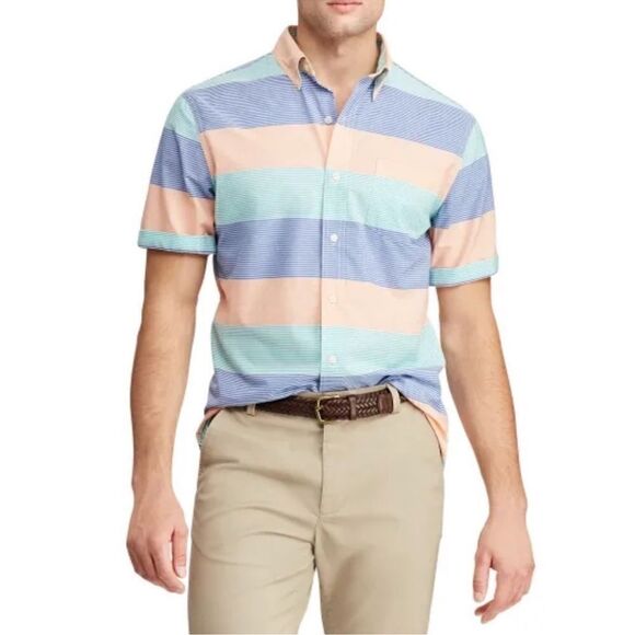 Chaps Men's Stripe Short Sleeve Shirt(Size XL) - Picture 1 of 6